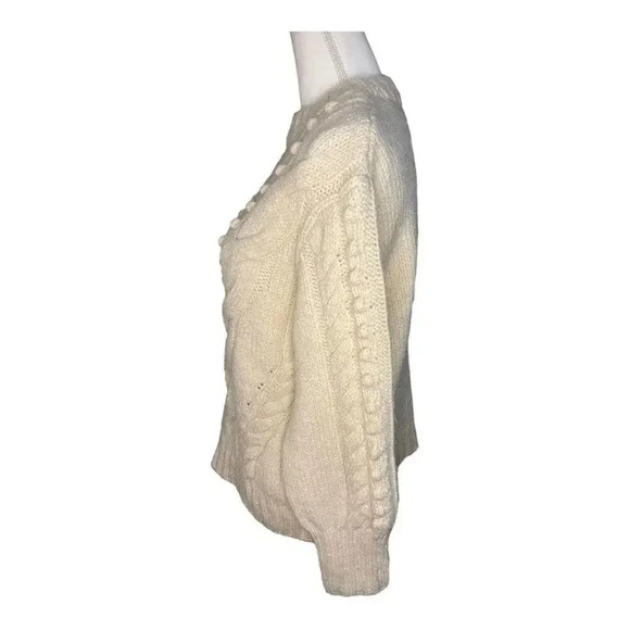 Mango Women’s Small Cable Knit Thick Oversized Cream Sweater - Picture 2 of 5